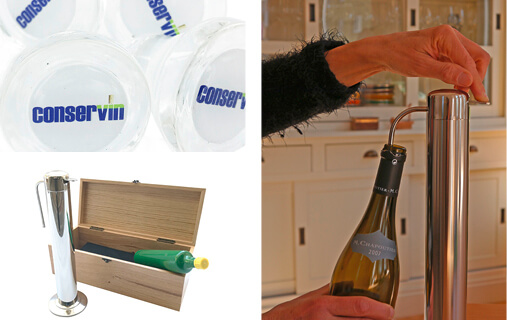 Zoom Conservin pour conserver les bouteilles ouvertes de vins